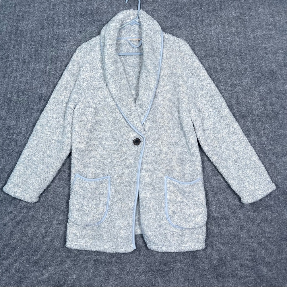 Soft Surroundings Women’s Medium Blue Most Wonderful Cardi Cardigan Patch Pocket
